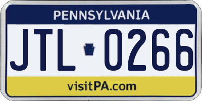 PA license plate JTL0266