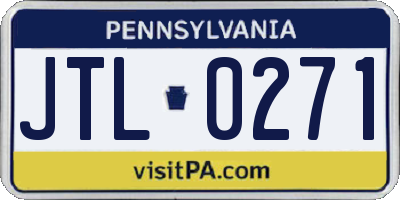 PA license plate JTL0271