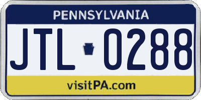 PA license plate JTL0288