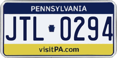 PA license plate JTL0294