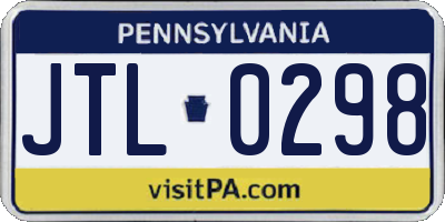 PA license plate JTL0298
