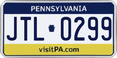 PA license plate JTL0299