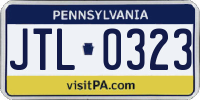 PA license plate JTL0323