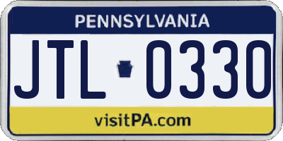 PA license plate JTL0330