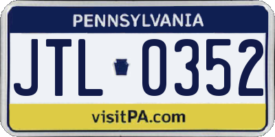 PA license plate JTL0352