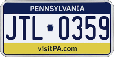 PA license plate JTL0359
