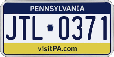 PA license plate JTL0371