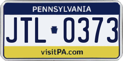 PA license plate JTL0373
