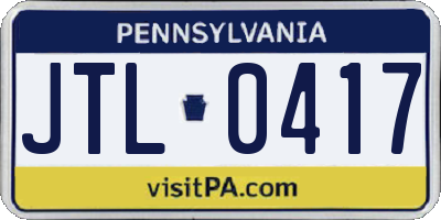 PA license plate JTL0417