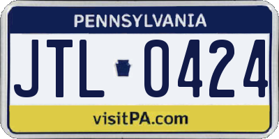 PA license plate JTL0424