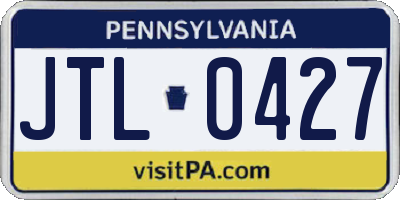 PA license plate JTL0427