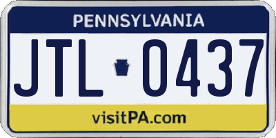 PA license plate JTL0437