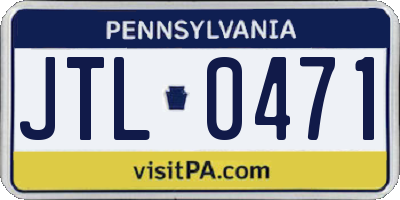 PA license plate JTL0471