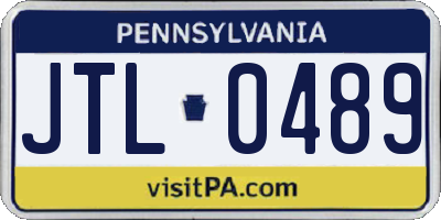 PA license plate JTL0489