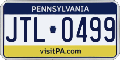 PA license plate JTL0499