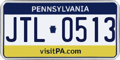 PA license plate JTL0513