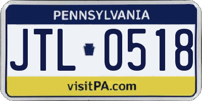 PA license plate JTL0518