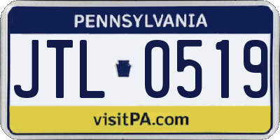 PA license plate JTL0519