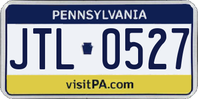 PA license plate JTL0527