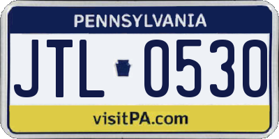 PA license plate JTL0530