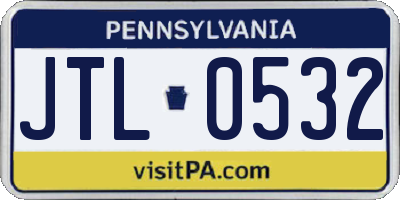 PA license plate JTL0532