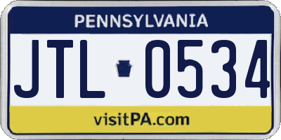 PA license plate JTL0534