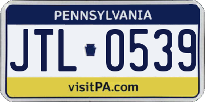 PA license plate JTL0539