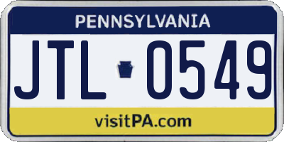 PA license plate JTL0549