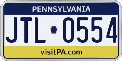 PA license plate JTL0554