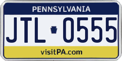 PA license plate JTL0555
