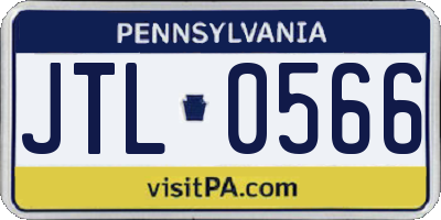 PA license plate JTL0566