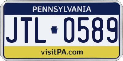 PA license plate JTL0589
