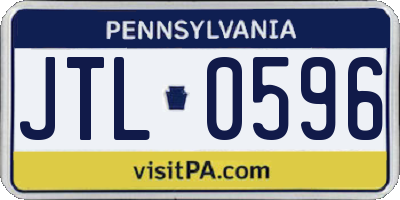 PA license plate JTL0596