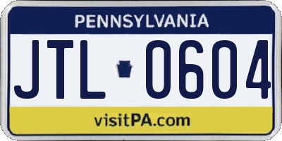 PA license plate JTL0604