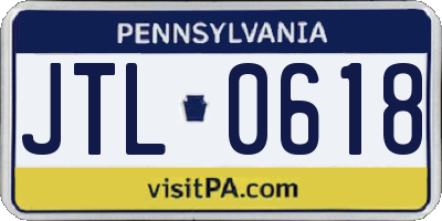 PA license plate JTL0618