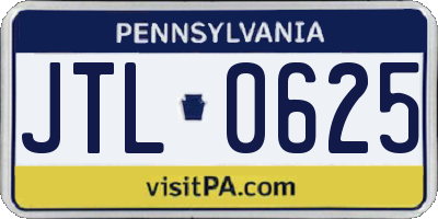 PA license plate JTL0625