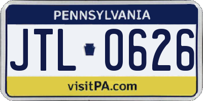 PA license plate JTL0626
