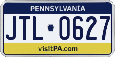 PA license plate JTL0627
