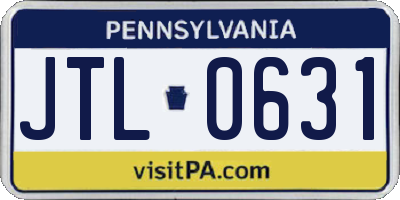 PA license plate JTL0631