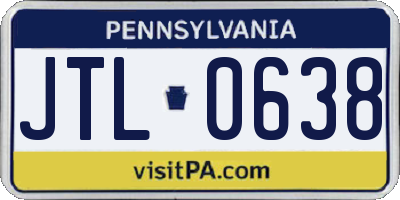 PA license plate JTL0638