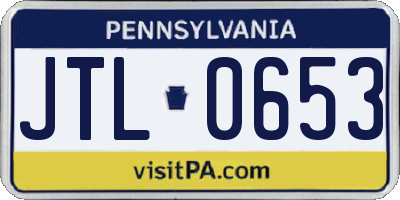 PA license plate JTL0653