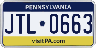 PA license plate JTL0663