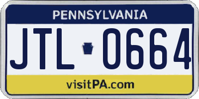 PA license plate JTL0664