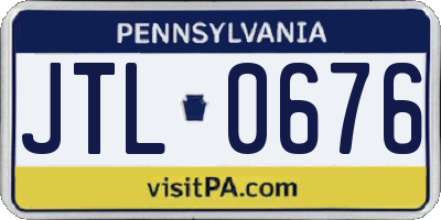 PA license plate JTL0676