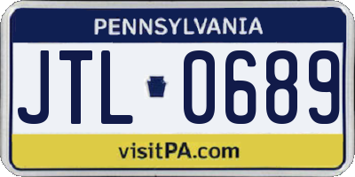 PA license plate JTL0689