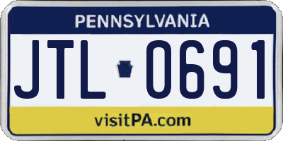 PA license plate JTL0691