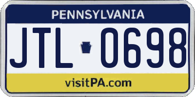 PA license plate JTL0698