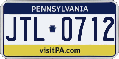 PA license plate JTL0712
