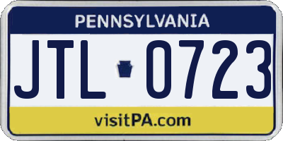 PA license plate JTL0723