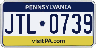 PA license plate JTL0739